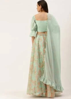 Dupatta From Multicolored Organza Sequins Lehenga Set After Six Wear -Mahra Clothing Shop Multicolored Organza Sequins Lehenga Set GHBS02210933 b