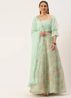 Dupatta From Multicolored Organza Sequins Lehenga Set After Six Wear -Mahra Clothing Shop Multicolored Organza Sequins Lehenga Set GHBS02210933 u