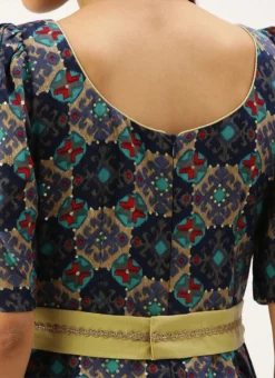 Multicolored Printed A Line Maxi Dress Festive Wear -Mahra Clothing Shop Multicolored Printed A Line Maxi Dress DRBS02203576 rrc2