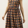 Teen Girls Multicolored Printed Gathered Ankle Length Gown Festive Wear