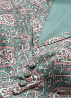 Multicolored Printed Modal Satin Pleated Dress After Six Wear -Mahra Clothing Shop Multicolored Printed Modal Satin Pleated Dress DRBS02212632 rrc1