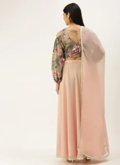 Teen Girls Multicolored Printed N Embroidered Lehenga Festive Wear -Mahra Clothing Shop Multicolored Printed N Embroidered Lehenga GHBS02205101 b