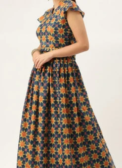 Multicolored Printed Pleated Lehenga Festive Wear