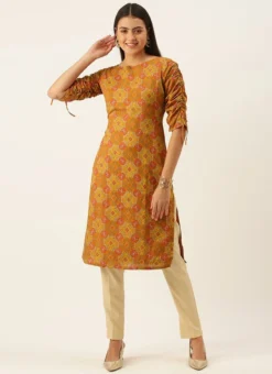 Multicolored Printed Straight Pant Kurta Set Work Wear -Mahra Clothing Shop Multicolored Printed Straight Pant Kurta Set KSBS02201296 u