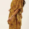 Teen Girls Multicolored Printed Viscose Kaftan Set Festive Wear