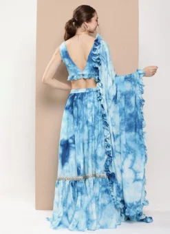 Teen Girls Multicolored Tie Dye Chinon Lehenga Set Festive Wear -Mahra Clothing Shop Multicolored Tie Dye Chinon Lehenga Set GHBS02301026 b