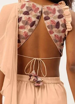 Teen Girls Multicoloured Chinon N Peach Georgette Indowestern Set Party Wear -Mahra Clothing Shop Multicoloured Chinon N Peach Georgette Indowestern Set IWBS02208436 rrc2