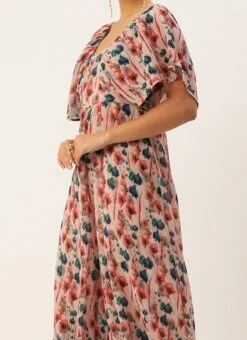 Multicoloured Pleated Georgette Jumpsuit After Six Wear