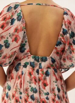 Multicoloured Pleated Georgette Jumpsuit Festive Wear After Six Wear -Mahra Clothing Shop Multicoloured Pleated Georgette Jumpsuit DRBS02211145 rrc2