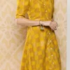 Mustard Rayon Printed A-Line Dress After Six Wear