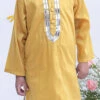 Mustard Yellow Silk Kurta Pyjama