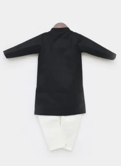 Navy Blue Cotton Soild Stitched Boys Kurta Pyjama -Mahra Clothing Shop Navy Blue Cotton Soild Stitched Boys Kurta Pyjama KDBDFK2194 b