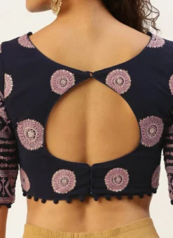 Navy Blue Georgette Embroidered Blouse Festive Wear -Mahra Clothing Shop Navy Blue Georgette Embroidered Blouse BLBS02305203 rrc2
