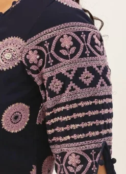 Navy Blue Georgette Embroidered Blouse Festive Wear -Mahra Clothing Shop Navy Blue Georgette Embroidered Blouse BLBS02305203 rrc4