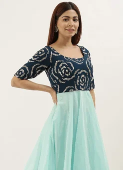 Teen Girls Navy Blue Georgette Embroidered Gown Festive Wear 7 Teen Girls Navy Blue Georgette Embroidered Gown Festive Wear -Mahra Clothing Shop Navy Blue Georgette Embroidered Gown IWBS02306457 b