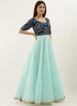 Teen Girls Navy Blue Georgette Embroidered Gown Festive Wear 6 Teen Girls Navy Blue Georgette Embroidered Gown Festive Wear -Mahra Clothing Shop Navy Blue Georgette Embroidered Gown IWBS02306457 u