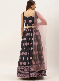 Teen Girls Navy Blue Georgette Embroidered Lehenga Party Wear -Mahra Clothing Shop Navy Blue Georgette Embroidered Lehenga GHBS02210902 b