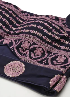 Teen Girls Navy Blue Georgette Embroidered Lehenga Party Wear -Mahra Clothing Shop Navy Blue Georgette Embroidered Lehenga GHBS02210902 rrc1