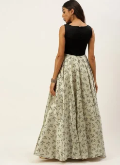 Teen Girls Off White Art Silk Printed Gown Party Wear 7 Teen Girls Off White Art Silk Printed Gown Party Wear -Mahra Clothing Shop Off White Art Silk Printed Gown IWBS02204776 b