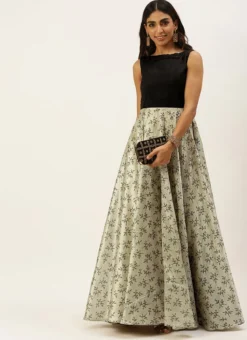 Teen Girls Off White Art Silk Printed Gown Party Wear 6 Teen Girls Off White Art Silk Printed Gown Party Wear -Mahra Clothing Shop Off White Art Silk Printed Gown IWBS02204776 u