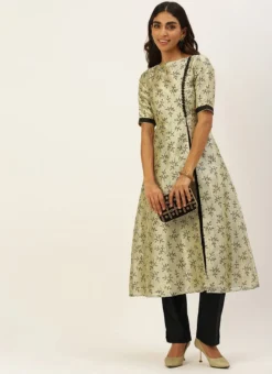 Off White Art Silk Printed Kurta Set Festive Wear -Mahra Clothing Shop Off White Art Silk Printed Kurta Set KSBS02205931 u