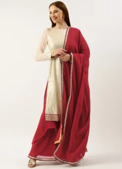 Bottom From Off White Embroidered Asymmetrical Gharara Suit After Six Wear -Mahra Clothing Shop Off White Embroidered Asymmetrical Gharara Suit SLBS02301728 u 2