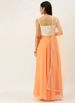 Teen Girls Off White Embroidered Floor Length Anarkali Suit Festive Wear -Mahra Clothing Shop Off White Embroidered Floor Length Anarkali Suit SLBS02205958 b