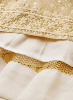 Off White Embroidered Kali Style One Shoulder Gown Party Wear -Mahra Clothing Shop Off White Embroidered Kali Style One Shoulder Gown IWBS02007375 rrc4