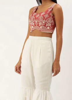 Teen Girls Off White N Mauve Embroidered Sets N Suit Festive Wear