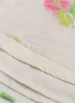 Off White Organza Jacquard Skirt N Top Festive Wear -Mahra Clothing Shop Off White Organza Jacquard Skirt N Top IWBS02206236 rrc4