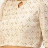 Off White Sequins Embroidery Blouse Festive Wear