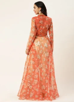 Orange Digital Printed Kurta Set With Pant Festive Wear -Mahra Clothing Shop Orange Digital Printed Kurta Set With Pant KSBS02305246 b