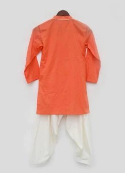 Orange Kurta Pyjama With Salwar Pant 5 Orange Kurta Pyjama With Salwar Pant -Mahra Clothing Shop Orange Kurta Pyjama with Salwar Pant KDBDFK1780 b