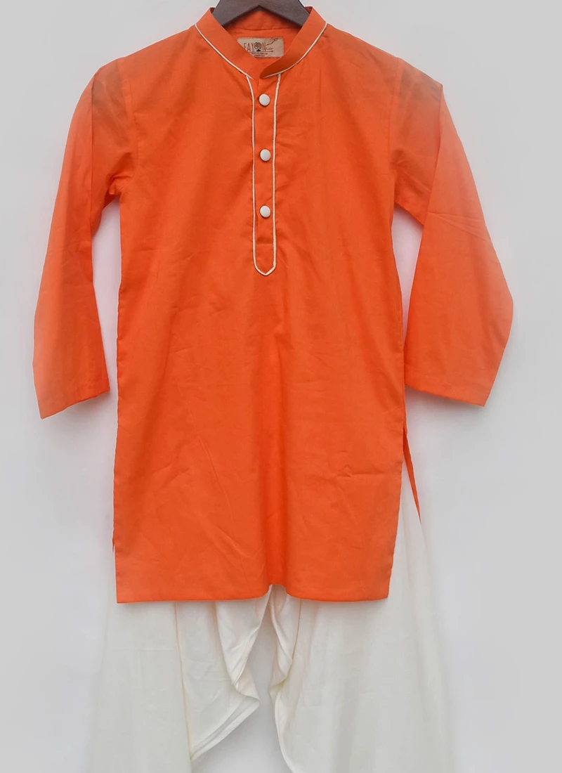 Orange Kurta Pyjama With Salwar Pant 1 Orange Kurta Pyjama With Salwar Pant