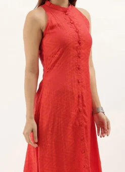 Orange N Pink Art Silk Narrow Straight Pant Festive Wear