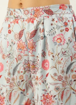 Bottom From Pale Blue Lily Art Silk Printed Gharara Set After Six Wear -Mahra Clothing Shop Pale Blue Lily Art Silk Printed Gharara Set SLBS02302281 rrc3