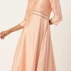 Peach Art Silk Anarkali Gown Festive Wear