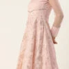 Teen Girls Peach Art Silk Embroidered N Sequins Kali Gown Festive Wear