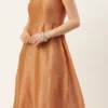 Peach Art Silk Jacquard Dress Festive Wear