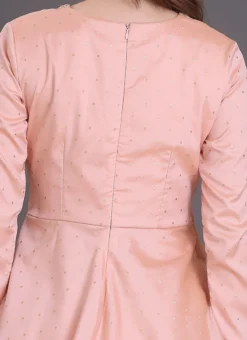 Bottom From Peach Art Silk Sharara Set After Six Wear -Mahra Clothing Shop Peach Art Silk Sharara Set SLBS02306378 rrc2