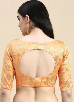 Peach Brocade Blouse Festive Wear -Mahra Clothing Shop Peach Brocade Blouse BLBS02210831 rrc2