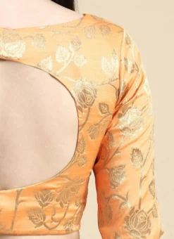 Peach Brocade Blouse Festive Wear -Mahra Clothing Shop Peach Brocade Blouse BLBS02210831 rrc4