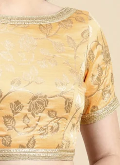 Peach Brocade Half Sleeve Blouse Festive Wear Wedding Wear -Mahra Clothing Shop Peach Brocade Half Sleeve Blouse BLBS02210826 rrc3