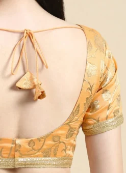 Peach Brocade Half Sleeve Blouse Festive Wear Wedding Wear -Mahra Clothing Shop Peach Brocade Half Sleeve Blouse BLBS02210826 rrc4