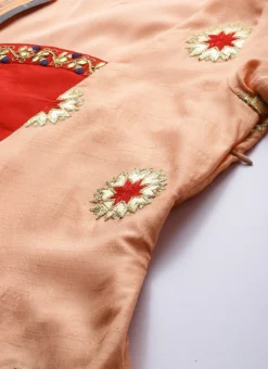 Peach Embroidered Chinon Kurta Set Festive Wear -Mahra Clothing Shop Peach Embroidered Chinon Kurta Set KSBS01911717 rrc1