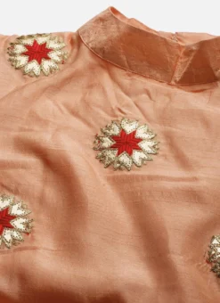 Peach Embroidered Fabric Kurta Straight Pant Set Festive Wear -Mahra Clothing Shop Peach Embroidered Fabric Kurta Straight Pant Set KSBS01912107 rrc1