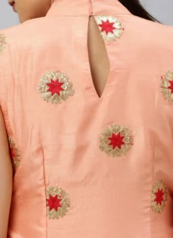 Peach Embroidered Fabric Kurta Straight Pant Set Festive Wear -Mahra Clothing Shop Peach Embroidered Fabric Kurta Straight Pant Set KSBS01912107 rrc3