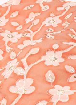 Top From Peach Embroidered Georgette Gharara Suit After Six Wear -Mahra Clothing Shop Peach Embroidered Georgette Gharara Suit IWBS02209755 rrc1