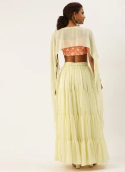 Teen Girls Peach Embroidered N Off White Georgette Lehenga Festive Wear -Mahra Clothing Shop Peach Embroidered N Off White Georgette Lehenga GHBS02209622 b
