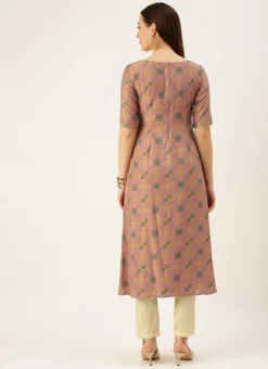 Peach Foil Print N Beige Straight Pant Suit Festive Wear -Mahra Clothing Shop Peach Foil Print N Beige Straight Pant Suit KSBS02111139 b